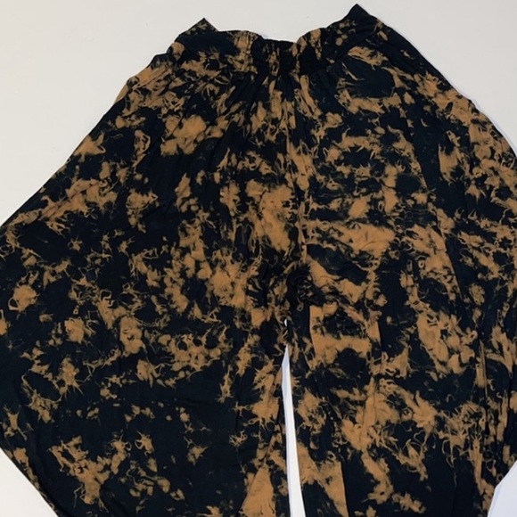 Ima Black and Caramel Tie Dyed Organic Cotton Harem Pants - Women’s Size Medium - Picture 4 of 11